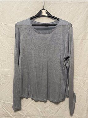 Vince Grey Long Sleeve Top Size L